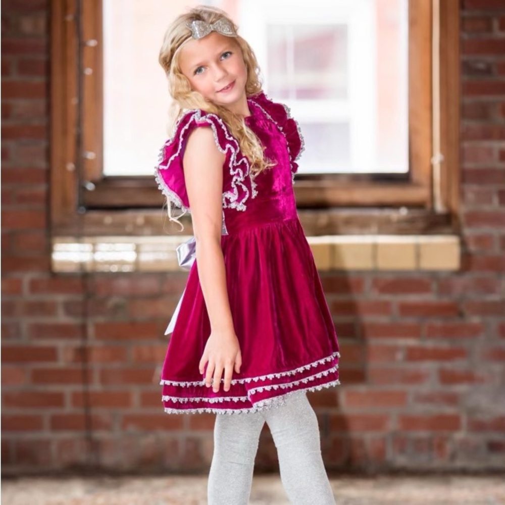 Cranberry Velvet Clover dress